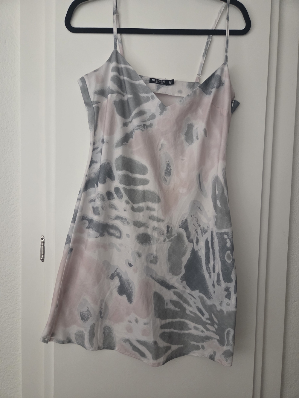Nasty Gal Pink & Gray Marble Slip Cami